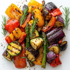 Wall Mural - an array of assortment, a variety of grilled vegetables in a colorful arrangement that tickles the taste bud