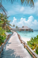 Wall Mural - beautiful tropical beach ocean. Selective focus