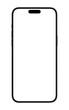 © Neeti - Mockup Iphone 15, 16 pro, 16 pro max. Realistic black mockup of new Apple Computers iPhone 14 mini blank screen mock. PNG image clay flat vector, line style screen template frame cutout dynamic island