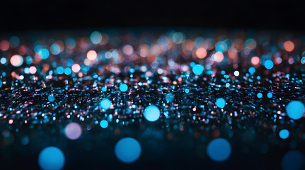 Canvas Print - rain drops on window,, Technology in the style of bokeh, blue, dark blue