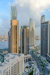 Wall Mural - Dubai Creek Harbour cityscape with residential skyscrapers, UAE