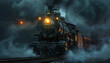 © chartchai - A steam train is traveling down a track with smoke coming out of the engine by AI generated image