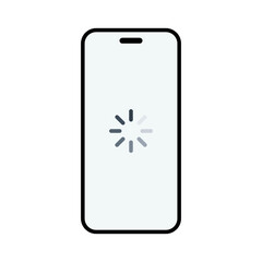 Loading on smartphone screen icon. Buffering on mobile phone display concept