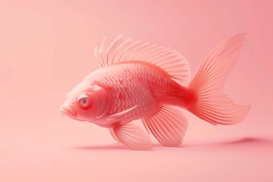 a pink fish with a pink background