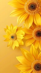 Wall Mural - Vibrant Yellow Sunflower Blossoms Flourishing in a Serene Natural Background