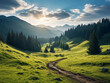 © Llama-World-studio - Sunrise bathes Carpathian mountains in golden light, June scene