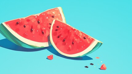 Wall Mural - Watermelon a classic symbol of freshness depicted in a vibrant 2d illustration