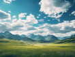 © Llama-World-studio - Mountains tower amidst billowing clouds in a picturesque scene