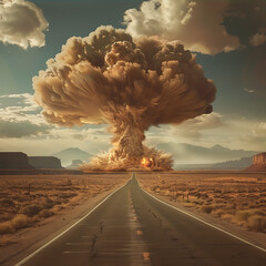 Mushroom cloud of a nuclear explosion	
