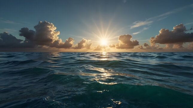Beautiful tropical wave, summer sea. AI-generated image.