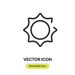 Leinwandbilder - Sunshine icon vector. Linear-style sign for mobile concept and web design. Sunshine symbol illustration. Pixel vector graphics - Vector.