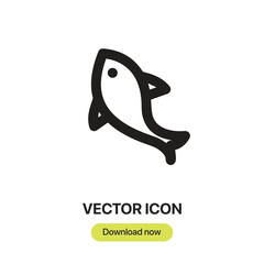Leinwandbilder - Fish icon vector. Linear-style sign for mobile concept and web design. Fish symbol illustration. Pixel vector graphics - Vector.