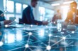 © Warakorn - Business executives evaluating project proposals, network background abstract blurred, highlighting decision-making