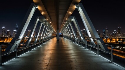 Wall Mural -  long, elevated walkway with a curved roof.