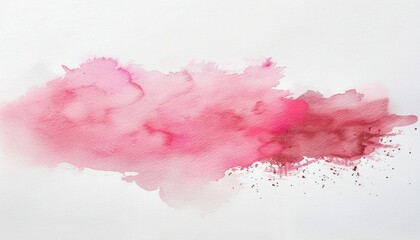 Wall Mural - abstract watercolor pink stain on white background, elegant and graceful watercolor background for a