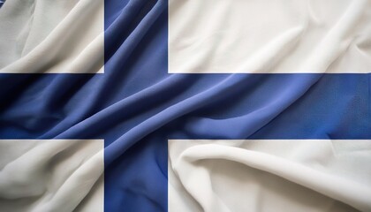 Wall Mural - world flag pride or olympic games or the olympics concept of a Flag of the country Finland with white base and blue cross pattern, Isolated with colors and design, texture