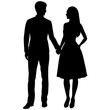 © Rani - Silhouette illustration of a realistic young couple standing side by side.