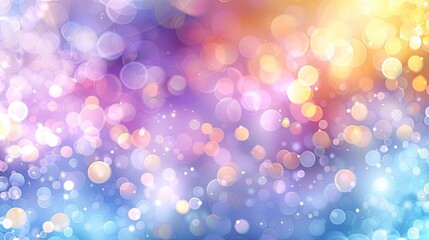 The banner background features an abstract blur with bokeh effect. It showcases a blend of rainbow colors including pastel purple, blue, gold yellow, white silver, and pale pink