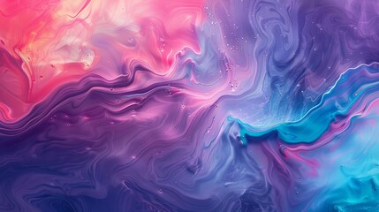 Wall Mural - abstract liquid color flow background in pink blue purple and red hues grainy texture digital art