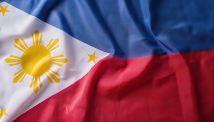 world flag pride or Olympic games or the Olympics concept of a Flag of the country Philippines with blue, red bands and white equilateral triangle at hoist, Isolated with colors and design, texture