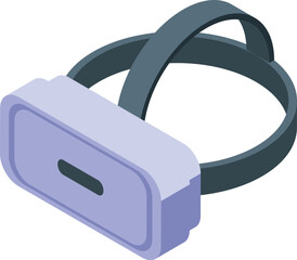 Sticker - Isometric icon of a virtual reality headset with a modern design, isolated on white background