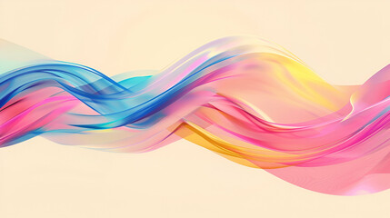 Wall Mural - A colorful, abstract background with a pink, blue, and yellow wave