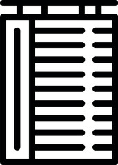 Canvas Print - Minimalist and detailed modern skyscraper line icon in black and white, perfect for real estate, architecture, and urban design projects