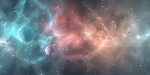 Wall Mural - vivid cosmic display: twinkling stars and asteroids in the galaxy. concept galactic photoshoot, cele