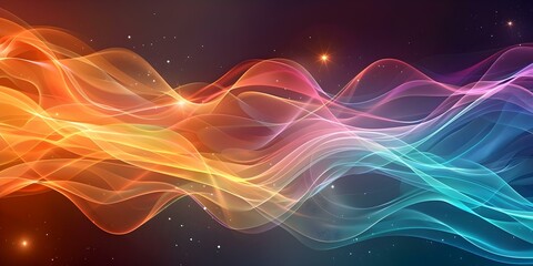 Wall Mural - abstract design: vibrant wave pattern background with stars and glowing lines. concept abstract desi