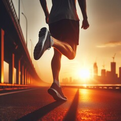 person running on the road