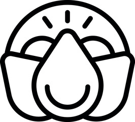 Sticker - Simple black and white line drawing of a face mask, representing health and safety