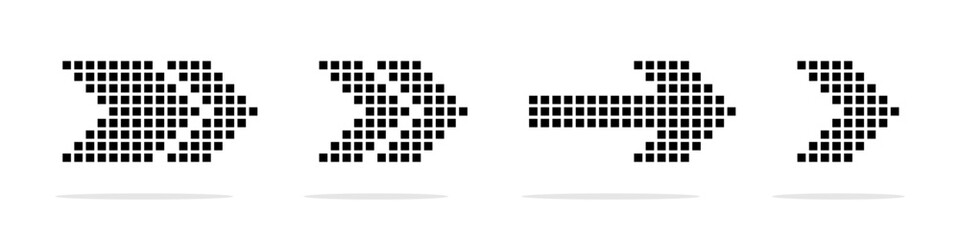 Wall Mural - dotted arrows set. halftone arrow icons. vector arrow collection