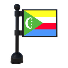 Wall Mural - Flag 3d icon Of Comoros, 3d rendering illustration. High resolution Transparent image 3d flag icon.