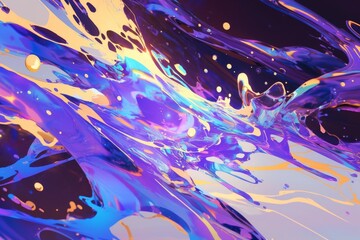 Colorful abstract painting of water droplets in style