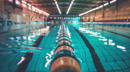 The modern swimming pool, with long lanes running parallel from one end to the other, invites you to intensive sports training.