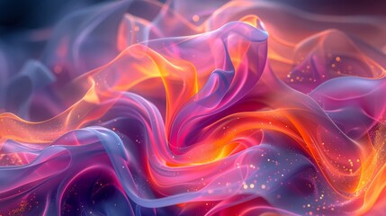 Wall Mural - 3D Abstract fractal flames with vibrant hues
