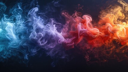 Mesmerizing Abstract Background: Colored Smoke in Water on Black Isolated Backdrop
