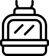 Sticker - Simple black and white line art icon representing a backpack