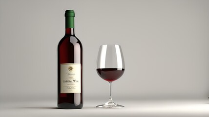 red wine bottle and glass