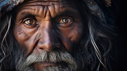 Wall Mural - close-up portrait of an Indian person,