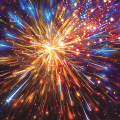 Bright fireworks burst across the night sky in a dazzling celebration