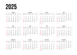 © Svitla - Simple сalendar 2025 with week start Sunday. Vector design template corporate of a wall or desk calendar