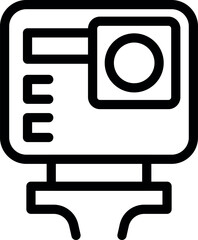 Canvas Print - Simple black and white icon representing a computer monitor with interface design