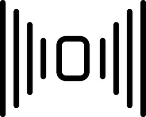 Sticker - Simple highcontrast icon depicting a sound wave, ideal for multimedia applications