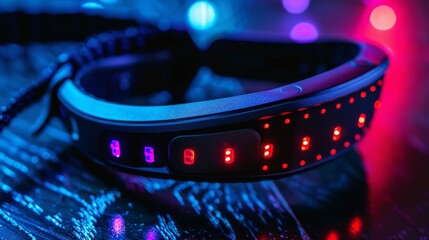 A series of pulsing lights on a workout headband that change color and intensity based on the users heart rate making it easy to track their progress in realtime.