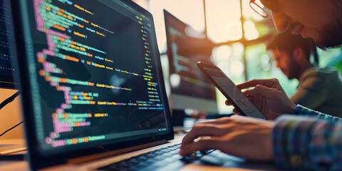 a programmer codes a revolutionary new app, anticipating the ways it will change people's lives for 
