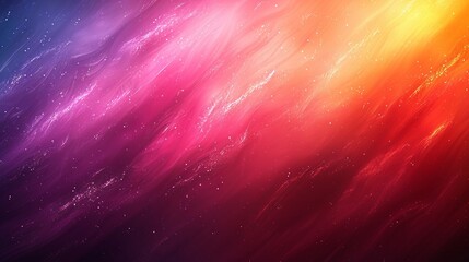A vibrant gradient background featuring shades of pink, purple, and orange with sparkling highlights