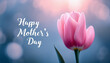 © Serkan Azeri - Minimalist Mother's Day Card with Pink Tulip and Greeting