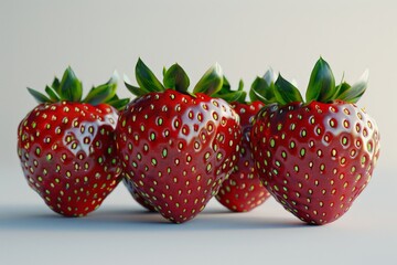 Wall Mural - Group of Three Strawberries