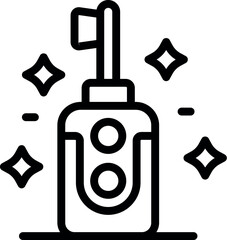 Poster - Line art icon of a hand sanitizer dispensing bottle with sparkling effect